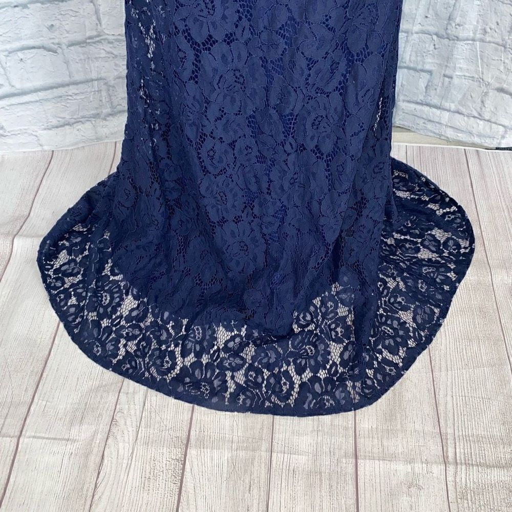 Lulus trumpet floor length gown fully lined with lace overlay sz S - Picture 5 of 15